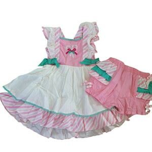 Three By The Sea Land Of Sweets Pink Candy Cane Dress